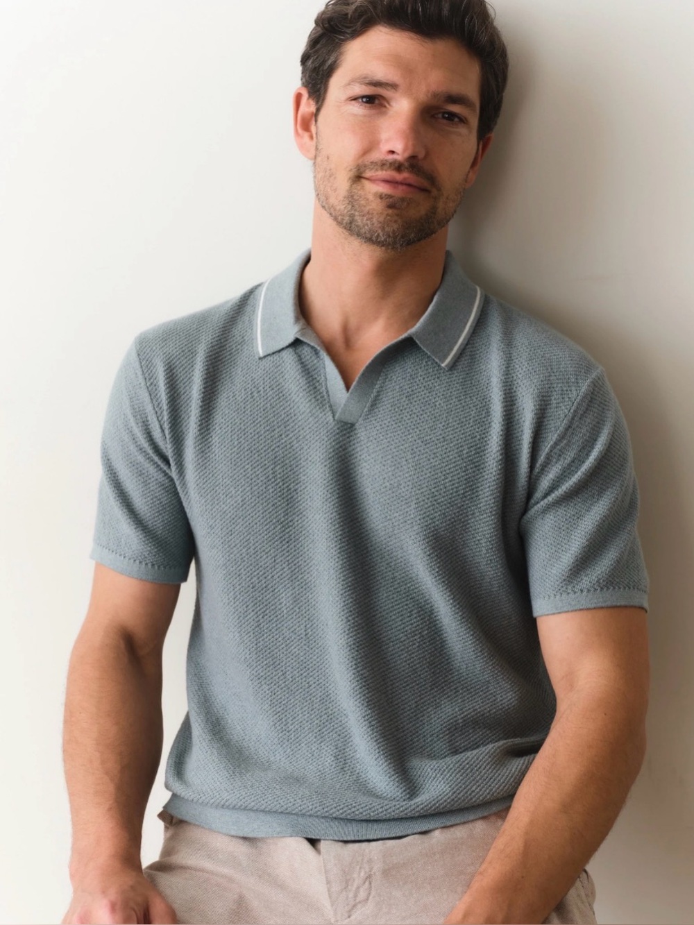 Marine Layer Greyson Sweater Polo Shirt Men’s Medium Brand New
